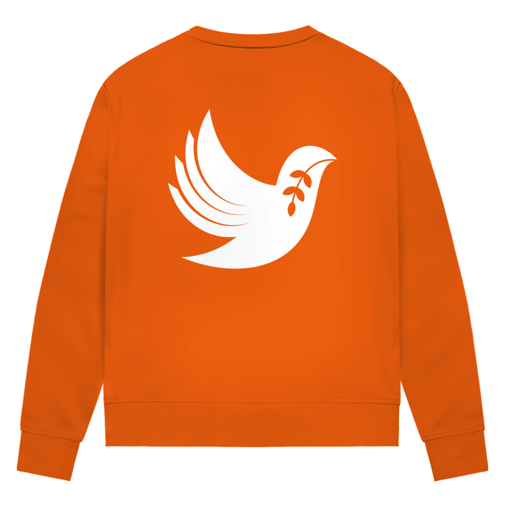 Sweatshirt Damen Bio "Frieden" +15 Farben - Gr. XS-XXL (Backprint)