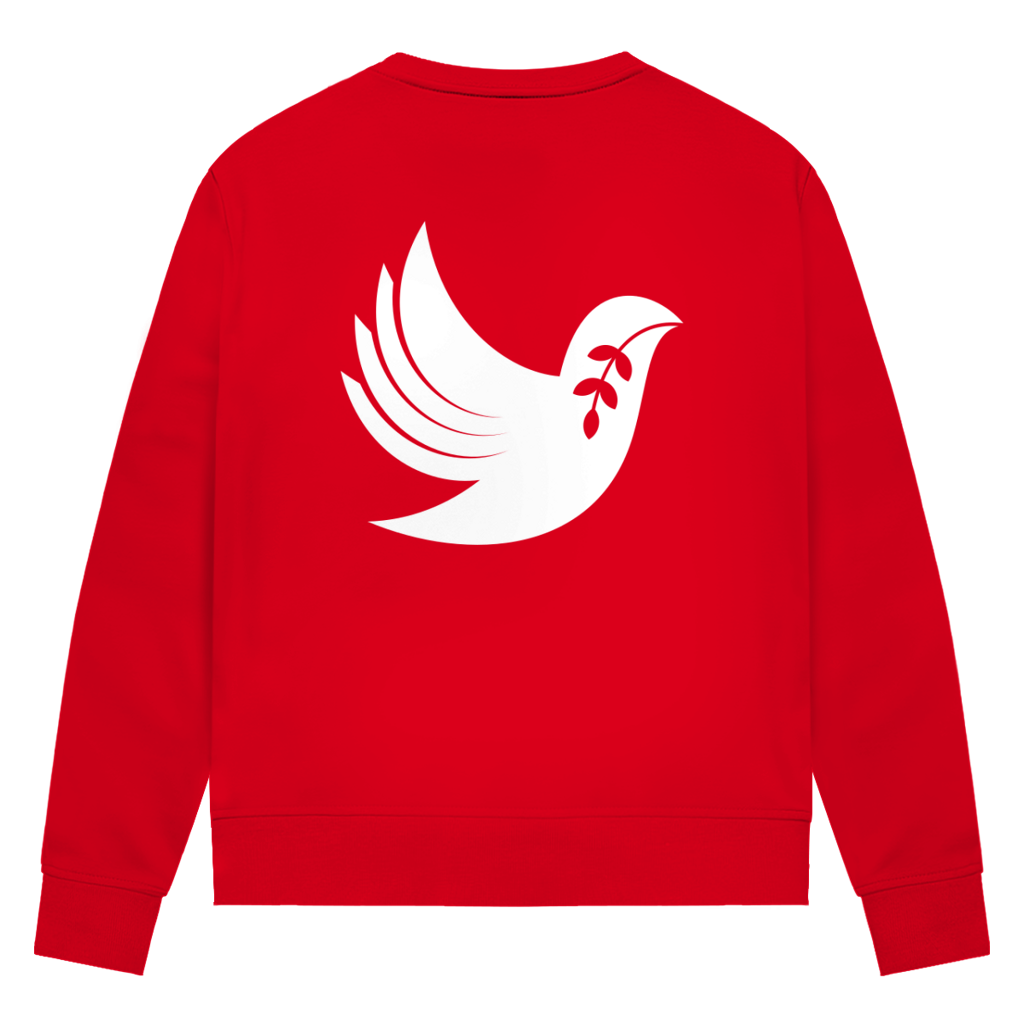 Sweatshirt Damen Bio "Frieden" +15 Farben - Gr. XS-XXL (Backprint)