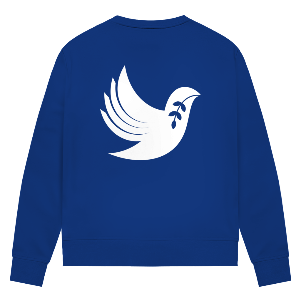 Sweatshirt Damen Bio "Frieden" +15 Farben - Gr. XS-XXL (Backprint)