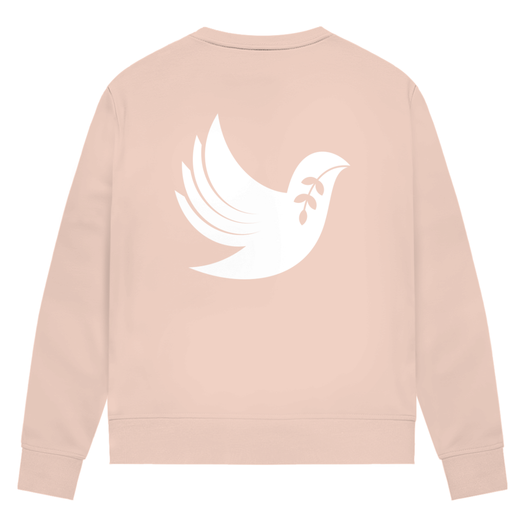Sweatshirt Damen Bio "Frieden" +15 Farben - Gr. XS-XXL (Backprint)